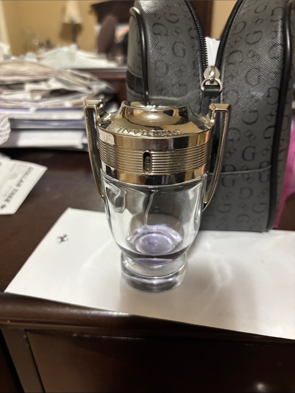 Paco Montblanc-Inspired Gold and Clear Glass Trophy Vase - Gold/Clear
